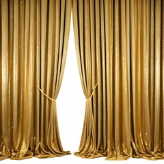 Gold Glitter Curtains, Stage Drapes, Open