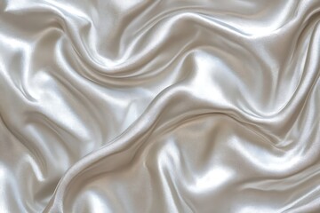 Obraz premium White satin fabric with elegant smooth folds creating a luxurious texture