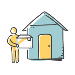 home delivery icon, home delivery vector illustration-simple illustration of home delivery, perfect for home delivery logos and icons