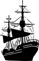 silhouette of a ship