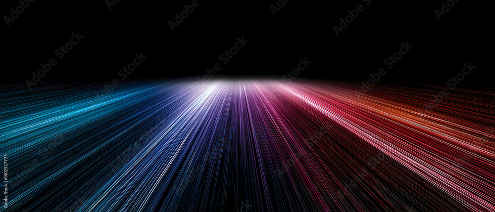 Wall mural a colorful, abstract image of a rainbow with a black background