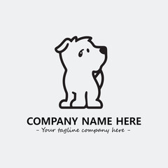 Obraz premium Dog illustration black and white for logo company vector image 