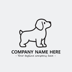 Dog illustration black and white for logo company vector image
