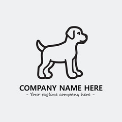 Dog illustration black and white for logo company vector image
