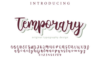 Temporary Font Stylish brush painted an uppercase vector letters, alphabet, typeface