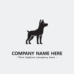 Dog illustration black and white for logo company vector image

