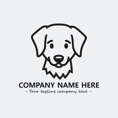 Dog illustration black and white for logo company vector image

