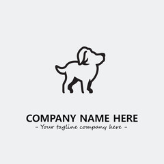 Dog illustration black and white for logo company vector image
