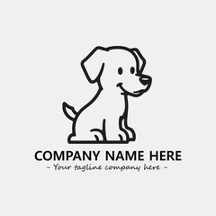 Dog illustration black and white for logo company vector image
