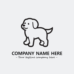 Dog illustration black and white for logo company vector image
