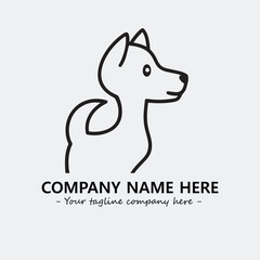 Dog illustration black and white for logo company vector image
