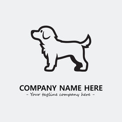 Dog illustration black and white for logo company vector image
