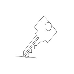  Key vector icon  Key symbol continuous line drawing doodle