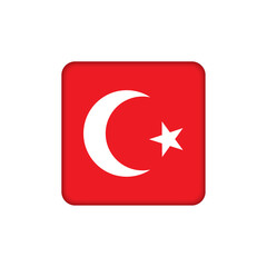 Turkey flag, button, badge