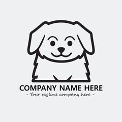 Dog illustration black and white for logo company vector image
