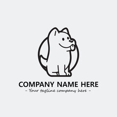 Dog illustration black and white for logo company vector image
