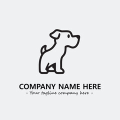 Dog illustration black and white for logo company vector image

