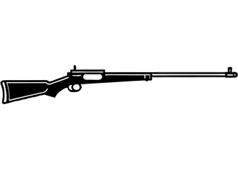 Black and White Rifle Silhouette Vector – Scope, Barrel & Stock Outline