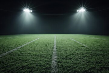 Obraz premium Empty football field at night (1)