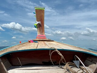Inside Traditional Thai Longtail Boat