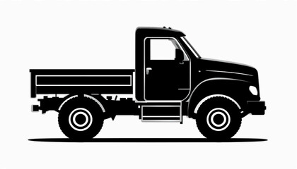 Delivery Truck Silhouette Icon – Ecommerce Logistics and Shipping Business Symbol – Generated by AI