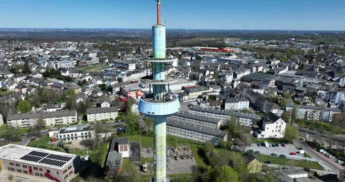 Telecommunications tower, Fernmeldeturm Velbert, Telebert, radio, cable, broadcasting antenna.