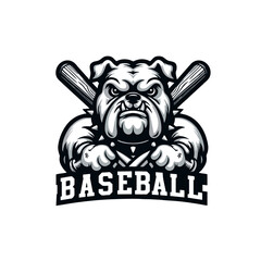 Angry Bulldog Baseball Team Logo