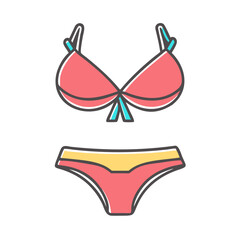 Stylish Red Bikini Swimsuit Summer Beachwear Fashionable Two Piece Outfit