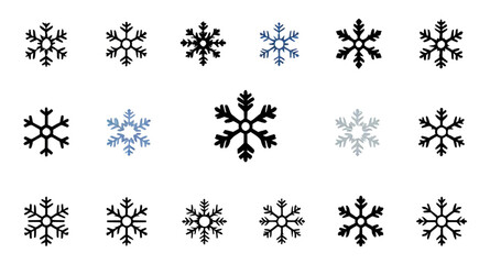set of snowflakes 