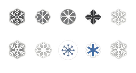 set of snowflakes 