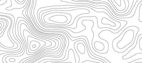 White background topography contour map with black curve lines .luxury topographic wavy pattern and geographic grid map design .