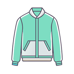 Stylish Mint Green Bomber Jacket with Contrasting Panels and Cuffs