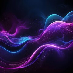 Abstract Purple and Blue Wave Energy Background