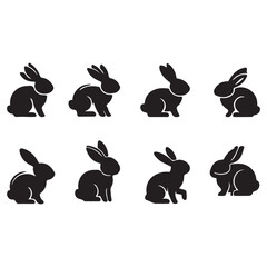 rabbit silhouettes vector