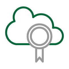 Online Certification Vector Line Dark Green Grey Icon Design