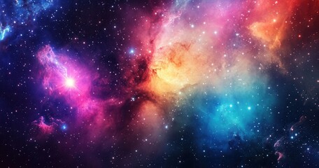 Naklejka premium Colorful celestial nebula
