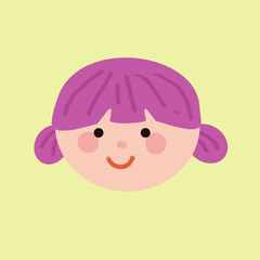 Cute Baby Girl Drawing Art Vector Illustration Child Kid Character Drawing 