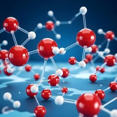 Water Molecule Structure, 3D Render
