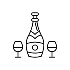 Champagne Bottle Icon vector stock illustration