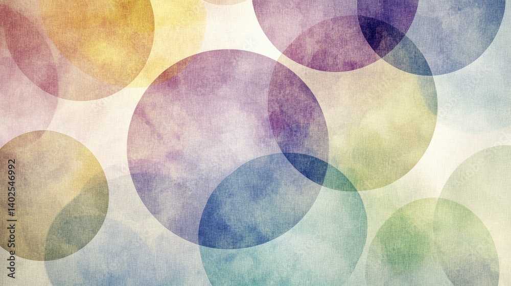 Poster soft colorful circles on subtle textured background for abstract design