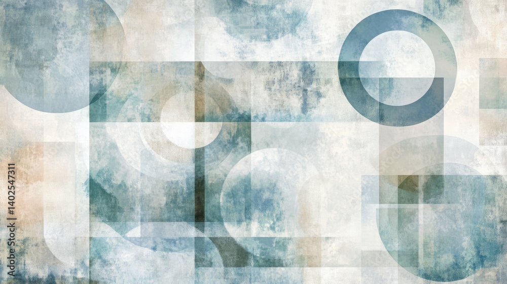 Poster abstract geometric pattern with soft tones and textured background