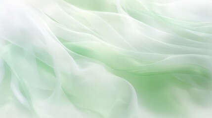 Obraz premium Soft flowing fabric in gentle shades of green dances gracefully under a delicate light in an ethereal setting