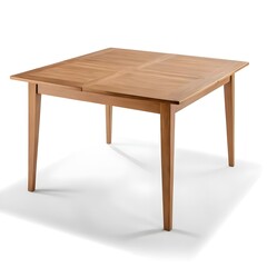 Square Wooden Dining Table with Extension Leaves