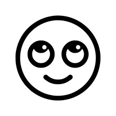 Fototapeta premium Dreamy emoji icon representing affection and joy on a simple background 