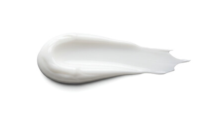 "A glossy white cream with a smooth skincare texture, presenting a luxurious beauty product as a creamy moisturizer swatch for pure cosmetic use."