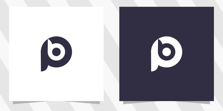 letter pb bp logo design vector