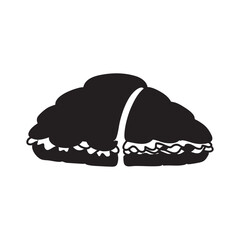 Obraz premium Chocolate croissant with filling