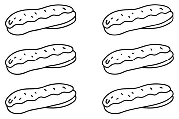 eclairs line art visual representation of delicious dessert