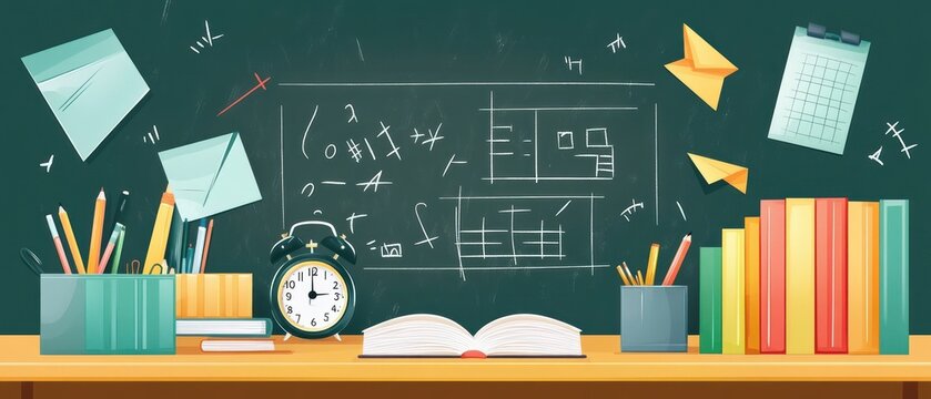 Minimalist Classroom Illustration for Education and Back to School Theme
