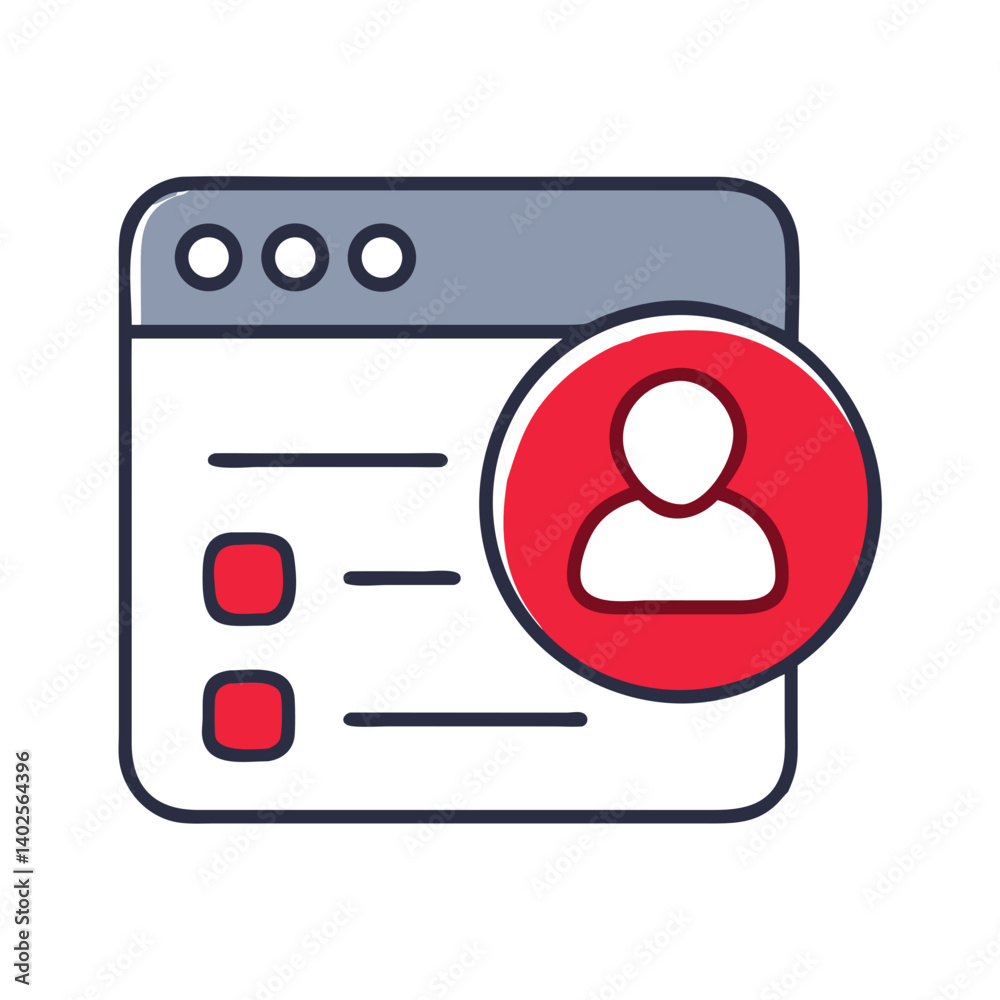 Poster user profile icon in a web interface design